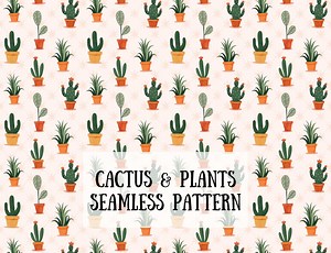 Cactus & Plants Seamless Pattern, Instant Download Cactus Pattern for Print on Demand, Sublimation, Digital Crafting - Etsy
