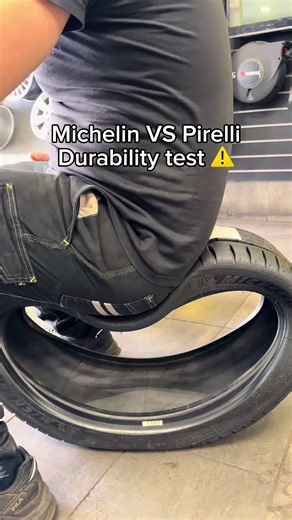 Which one would you choose? 🤔 #michelin #pirelli #tires #vs #mechanic ⚠️ This is an independent comparison video made for entertainment purposes only. The test shown does not reflect real-world conditions or results. This video is not sponsored and is intended as humor.