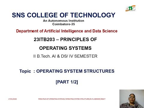 OPERATING SYSTEM STRUCTURE[1/2]| PRINCIPLES OF OPERATING SYSTEM| SNS INSTITUTIONS