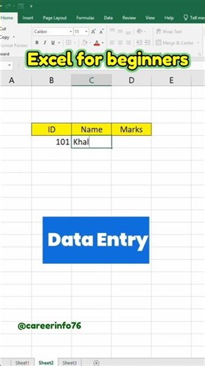Excel Data Entry Tutorial | Step by Step #ExcelTricks #ExcelShorts #ExcelTips #LearnExcel #excel 😃