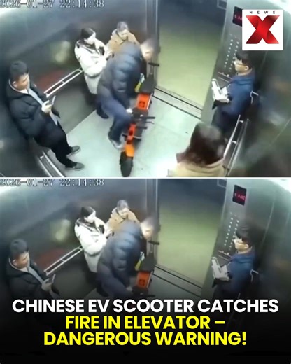 A Chinese electric scooter recently caught fire inside an elevator, highlighting a serious safety risk. Battery fires can ignite without warning, and being trapped in an elevator leaves no escape. Experts warn against taking e-scooters into elevators, emphasizing caution with lithium-ion batteries to prevent accidents. #EVSafety #ElectricScooter #BatteryFire #ChineseEV #ElevatorSafety #SafetyFirst #BreakingNews | NewsX
