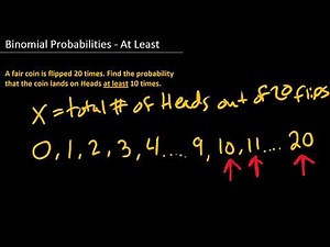 Binomial Probabilities - At Least - using Excel