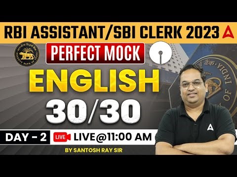 RBI Assistant/ SBI Clerk 2023 | English Mock Test | Day-2 By Santosh Ray