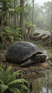 A Turtle the Size of a Car! 🚗🐢 Carbonemys lived right after the dinosaurs died. Its shell was 5 feet long, and its beak was strong enough to eat crocodiles. 🐊🦴 #Carbonemys #GiantTurtle #Prehistoric #PaleoArt #WildlensChronicles | WildLens Chronicles