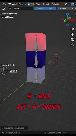Blender Tips - Hide Parts of the Mesh Weight Painting