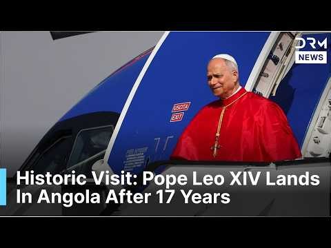 WATCH: Pope Leo Arrives In Angola For Historic Visit After 2009 | DRM News | AK1F