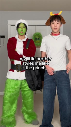 tristen on Instagram: "my little brother styles me like the grinch with @centellian24_global #thegrinch #grinchmas #styling #matcha #centellian24partner"
