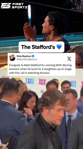 Matthew Stafford wins NFL MVP and shares the moment with his four daughters, matching dresses, unforgettable memories, and a legacy bigger than football 🏈💯 #NFLHonors #NFLMVP #fblifestyle | NFL Tracker