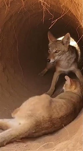 Quick Thinking Cat Uses Bunny Kick On Jackal