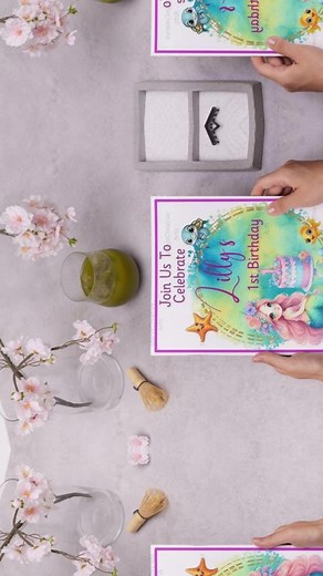 Adorable Mermaid Birthday Invitation for Kids