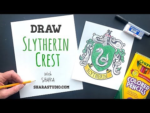 How to draw Slytherin Crest