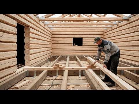 Off-Grid Log Cabin Build: Installing Wood Floors Before Winter Hits | Wilderness Living