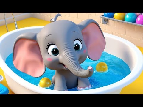 Baby Elephant’s Splashy Bath Time 🐘🛁 | 3D Animated Nursery Rhyme for Kids