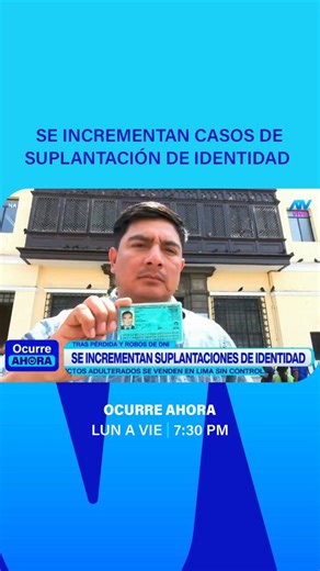 ATV Noticias on Instagram: "➡️ La suplantación de identidad, un delito que ya registra más de 8,600 denuncias en lo que va de 2025, puede convertir a ciudadanos honrados en sospechosos judiciales si no denuncian a tiempo la pérdida o robo de su Documento Nacional de Identidad (DNI) #atv #ATVnoticias #identidad #casos #suplantación"