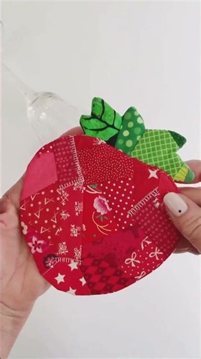 Stop Throwing Away Fabric Scraps 🍓 Easy Strawberry Coaster Tutorial