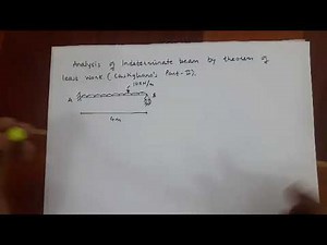Analysis of Indeterminate beam by Theorem of Least Work or Castiglianis thm