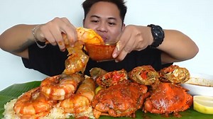 11M views · 128K reactions | Giant Tiger Prawns & Full of Aligue Female Mud Crabs | Kautol Mukbang | Facebook
