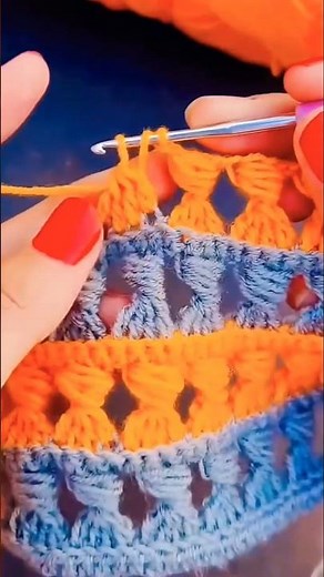 Beautiful Two-Color Crochet Stitch Pattern #handmade #crochet ‪@GharKiBunai‬
