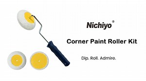 Nichiyo Corner Paint Roller Kit, 3-Piece Set for Inside & Outside Wall and Ceiling Corners, Edge Roller Tool for Professional Paint Finish, Even Coverage
