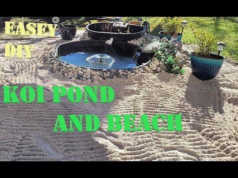2021 300gl #rubbermaid Stock Tank #koipond Update | DIY Back Yard Beach and Koi Pond