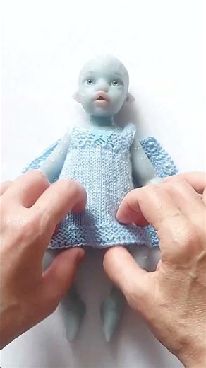 Dressing an Avatar Baby Doll. 9 Inch Doll Outfit Knitting Pattern #dollclothes #avatarbaby #shorts
