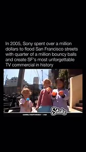 641K views · 8.6K reactions | In 2005, Sony invested over $1 million in a groundbreaking TV ad for its Bravia line, flooding San Francisco streets with 250,000 colorful bouncy balls. Directed by Nicolai Fuglsig, the visually stunning campaign, set to José González’s “Heartbeats,” became an iconic marketing moment, showcasing the vibrant display quality of Sony’s LCD TVs and leaving an indelible mark on advertising history. | Historyinmemes | Facebook