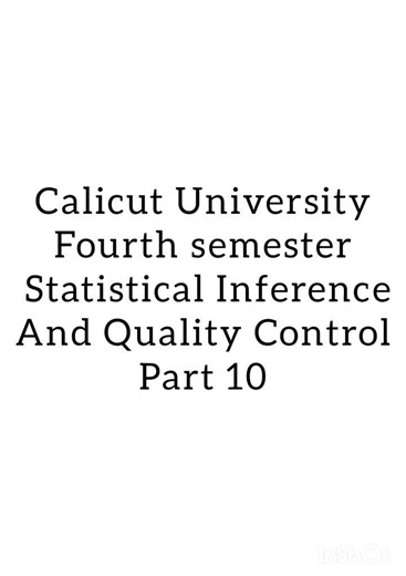 Testing of Hypothesis | Statistical Inference & Quality Control | Fourth sem, Bsc mathd