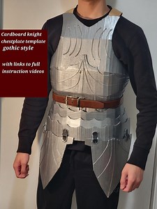 Gothic Style Cardboard Knight Armor Chestplate Template Pattern - Etsy