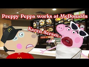 Preppy Peppa works at McDonalds 🍔