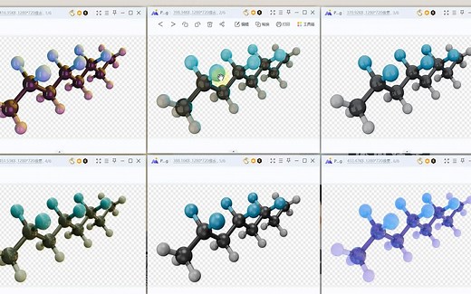 酷炫聚偏二氟乙烯 (PVDF) 球棍模型绘制方法 (ChemDraw、C4D、C4D插件EPMV)