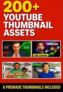 Youtube Thumbnail Pack | 200  Editable PSD Assets | Gaming, Business & Content Creator Thumbnails - Etsy UK
