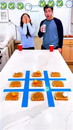 Only 1% Can Win This Challenge 😳🔥#funnychallenge #ticTacToe #pingpongchallenge#viralshorts #trending