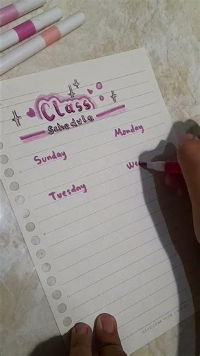 Make a Simple Class Schedule With Me 📖🖊💞 #study #class #schedule #lettering #diy