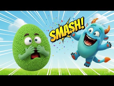 Beans SMASHES GIANT Rainbow Eggs! Satisfying POP & SLOW MOTION! 🥚💥