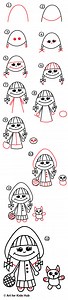 How To Draw Little Red Riding Hood - Art For Kids Hub -