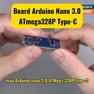 Board Arduino Nano 3.0 ATmega328P Type-C có tính năng giống Arduino Nano V3.0 cổng MINI USB là phiên bản thu nhỏ của ARDUINO UNO có thiết kế chưa ra chân header nên có kích thước nhỏ gọn linh hoạt sử dụng đa dạng cho các project Ưu điểm: Sử dụng cổng nạp Type-C là cổng dữ liệu phổ biến hiện nay dần thay thế các cổng dữ liệu cũ như MINI USB, MICRO. Trang bị chip ATmega328P U-KR chip gốc đáng tin cậy. Kích thước nhỏ gọn thích hợp với các dự án giới hạn về không gian, cần tính di động. | Điện tử Ns