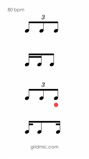 Gridmic - Rhythm Reading | Triplets and sixteenth note rhythms 🎶 #rhythm #sightreading #musician #musiclesson #musiceducation #musicchallenge #drummer | Instagram