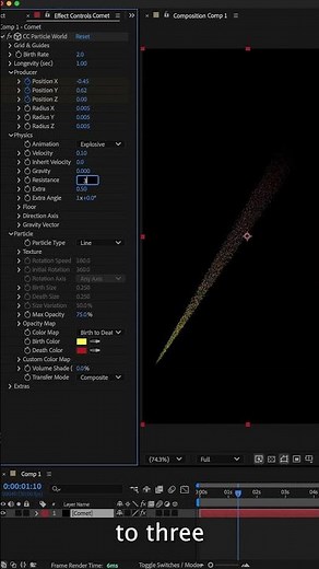 Create a shooting star in After Effects! #shorts #adobeaftereffectstutorial #shootingstareffect