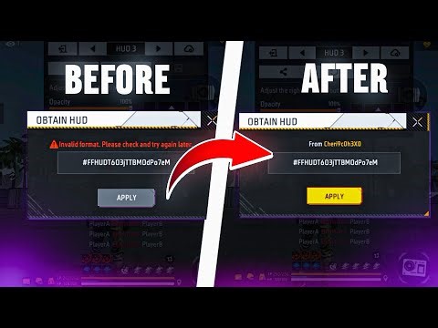 Free fire Custom hud code invalid format problem !! Free fire Custom hud code invalid problem fix 