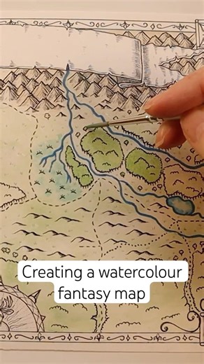 Fantasy Worldbuilding and Maps – Creating a Watercolour Fantasy Map of Buckwild