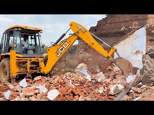 JCB 3DX Backhoe Loader Breaking Full Old House | Powerful Demolition Work and Heavy Machine Action