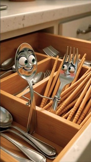 Cutlery Hide & Seek! 🍴👀 #shorts #viral #funny #objectstories