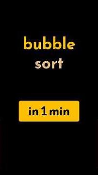 Bubble Sort in 1 min | #geekific #bubblesort #in1min