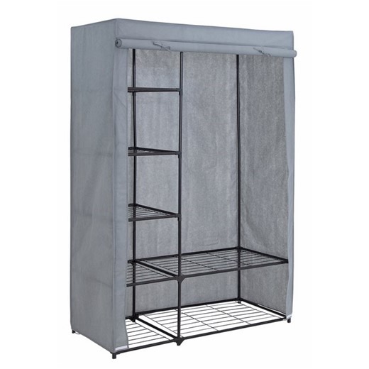 Buy Argos Home Covered Double Wardrobe with Storage - Grey | Wardrobes | Argos