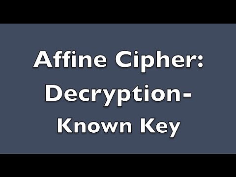 Affine Cipher Decryption - Known Key