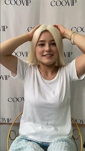 Hair Topper For Women Light Platinum Blonde: COOVIP HAIR Factory Try‑On