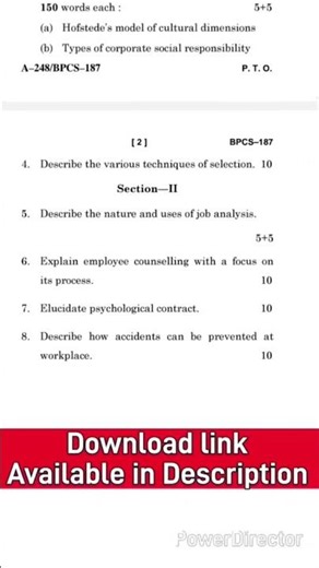 BPCS 187 Important Questions | BPCS 187 Sample Paper | BPCS 187 Previous year Questions