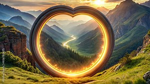 3D map of Earth at sunset, global view of the planet with blue ocean and clouds, sun casting its light over mountains and continents