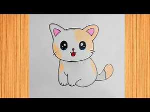 How to draw a cute cat😽easy step by step | Cat drawing tutorial | Drawing tutorial for beginners