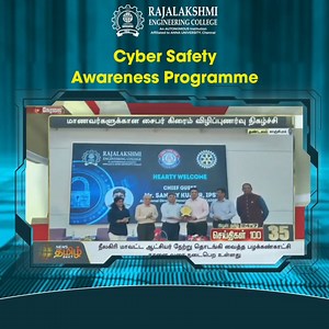Thanks you News Tamil 24*7 for the news coverage on "Cyber Safety Awareness Programme" at REC 🎉 On the note to spread the words of cyber crime, Rajalakshmi Engineering College (REC) hosted a Cyber Safety Awareness Programme in association with the Cyber Crime Wing, Tamil Nadu Police, and the Rotary Club of Chennai, Kilpauk. We were honored to have Mr. Sanjay Kumar, IPS, Additional Director General of Police, Cyber Crime Wing, Tamil Nadu, as our Chief Guest, who delivered a powerful keynote addr
